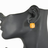 97767, ROUNDED SQUARE RHINESTONE STUD EARRING