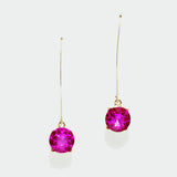 97770, ROUND RHINESTONE DANGLE EARRING