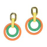 97772, MATTE FINISH GEOMETRIC ROUND EARRING