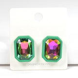 97773, GEOMETRIC RHINESTONE STUD EARRING