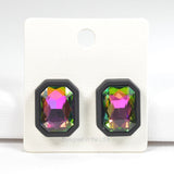 97773, GEOMETRIC RHINESTONE STUD EARRING