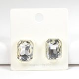 97773, GEOMETRIC RHINESTONE STUD EARRING