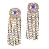 97775, RHINESTONE FRINGE EARRING