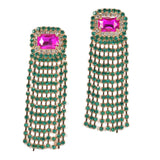 97775, RHINESTONE FRINGE EARRING