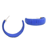 97776, FAUX LEATHER WRAPPED HOOP EARRING