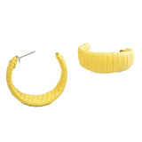 97776, FAUX LEATHER WRAPPED HOOP EARRING