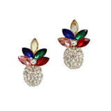 97782, PINEAPPLE RHINESTONE STUD EARRING
