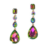 97786, MULTI SHAPE RHINESTONE DROP DANGLE EARRING