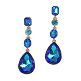 97786, MULTI SHAPE RHINESTONE DROP DANGLE EARRING