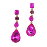 97786, MULTI SHAPE RHINESTONE DROP DANGLE EARRING