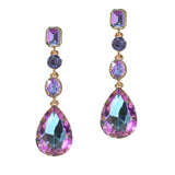 97786, MULTI SHAPE RHINESTONE DROP DANGLE EARRING