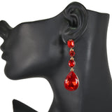 97786, MULTI SHAPE RHINESTONE DROP DANGLE EARRING