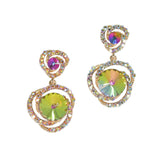 97788, ROUND ACRYLIC WITH PAVE RHINESTONE EARRING