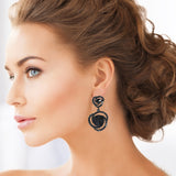 97788, ROUND ACRYLIC WITH PAVE RHINESTONE EARRING