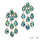97791, TEARDROP RHINESTONE ACCENT DROP DANGLE EARRING