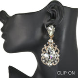 97792, TEARDROP ACCENT PAVE RHINESTONE EARRING