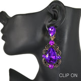 97792, TEARDROP ACCENT PAVE RHINESTONE EARRING