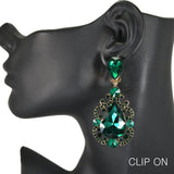 97792, TEARDROP ACCENT PAVE RHINESTONE EARRING