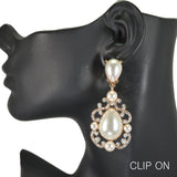 97792, TEARDROP ACCENT PAVE RHINESTONE EARRING