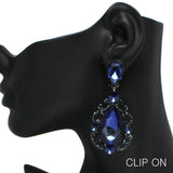 97792, TEARDROP ACCENT PAVE RHINESTONE EARRING