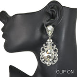 97792, TEARDROP ACCENT PAVE RHINESTONE EARRING
