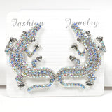 97793, BIG ALLIGATOR RHINESTONE EARRING