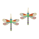 97801, DRAGONFLY ABSTRACT GLASS DANGLE EARRING