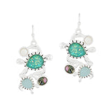 97805, SEA TURTLE GLITTER STONE DANGLE EARRING
