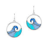 97806, OCEAN WAVE ABSTRACT GLASS DANGLE EARRING