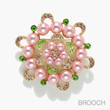 97817, PEARL WITH RHINESTONE PIN BROOCH