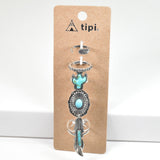 97838, WESTERN CONCHO TURQUOISE STONE RING SET