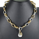 97846, RHINESTONE ACCENT CHARM CHAIN TOGGLE NECKLACE
