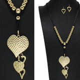 97857, TEXTURED HEART CHARM LONG NECKLACE