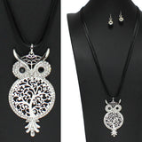 97859, OWL TREE OF LIFE LONG PENDANT NECKLACE