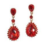 97862, TEARDROP ACCENT PAVE RHINESTONE DANGLE EARRING