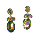 97863, OVAL RHINESTONE DANGLE EARRING