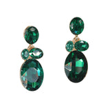 97863, OVAL RHINESTONE DANGLE EARRING