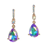 97864, TEARDROP ACCENT PAVE RHINESTONE DANGLE EARRING