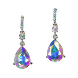 97864, TEARDROP ACCENT PAVE RHINESTONE DANGLE EARRING