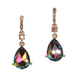 97864, TEARDROP ACCENT PAVE RHINESTONE DANGLE EARRING
