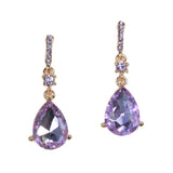 97864, TEARDROP ACCENT PAVE RHINESTONE DANGLE EARRING