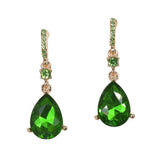 97864, TEARDROP ACCENT PAVE RHINESTONE DANGLE EARRING