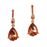 97864, TEARDROP ACCENT PAVE RHINESTONE DANGLE EARRING