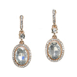 97865, OVAL ACCENT PAVE RHINESTONE DANGLE EARRING