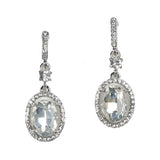 97865, OVAL ACCENT PAVE RHINESTONE DANGLE EARRING