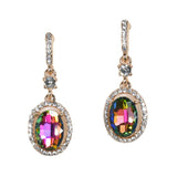 97865, OVAL ACCENT PAVE RHINESTONE DANGLE EARRING