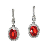 97865, OVAL ACCENT PAVE RHINESTONE DANGLE EARRING