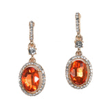 97865, OVAL ACCENT PAVE RHINESTONE DANGLE EARRING