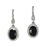 97865, OVAL ACCENT PAVE RHINESTONE DANGLE EARRING