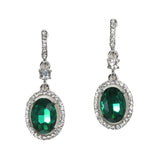 97865, OVAL ACCENT PAVE RHINESTONE DANGLE EARRING